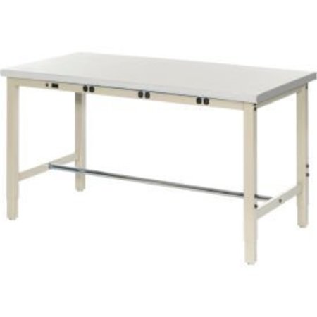 GLOBAL EQUIPMENT 72"W x 30"D Lab Bench with Power Apron - Plastic Laminate Safety Edge - Tan 237377BTN